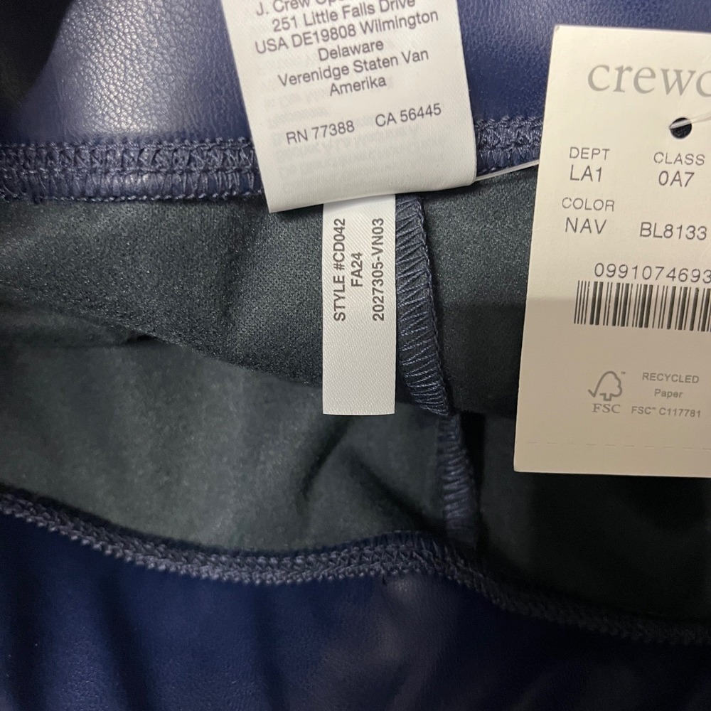 Crewcuts Kids Navy Blue Faux Leather Leggings Pants Size 12 NWT Vegan Chic Edgy - Picture 8 of 8